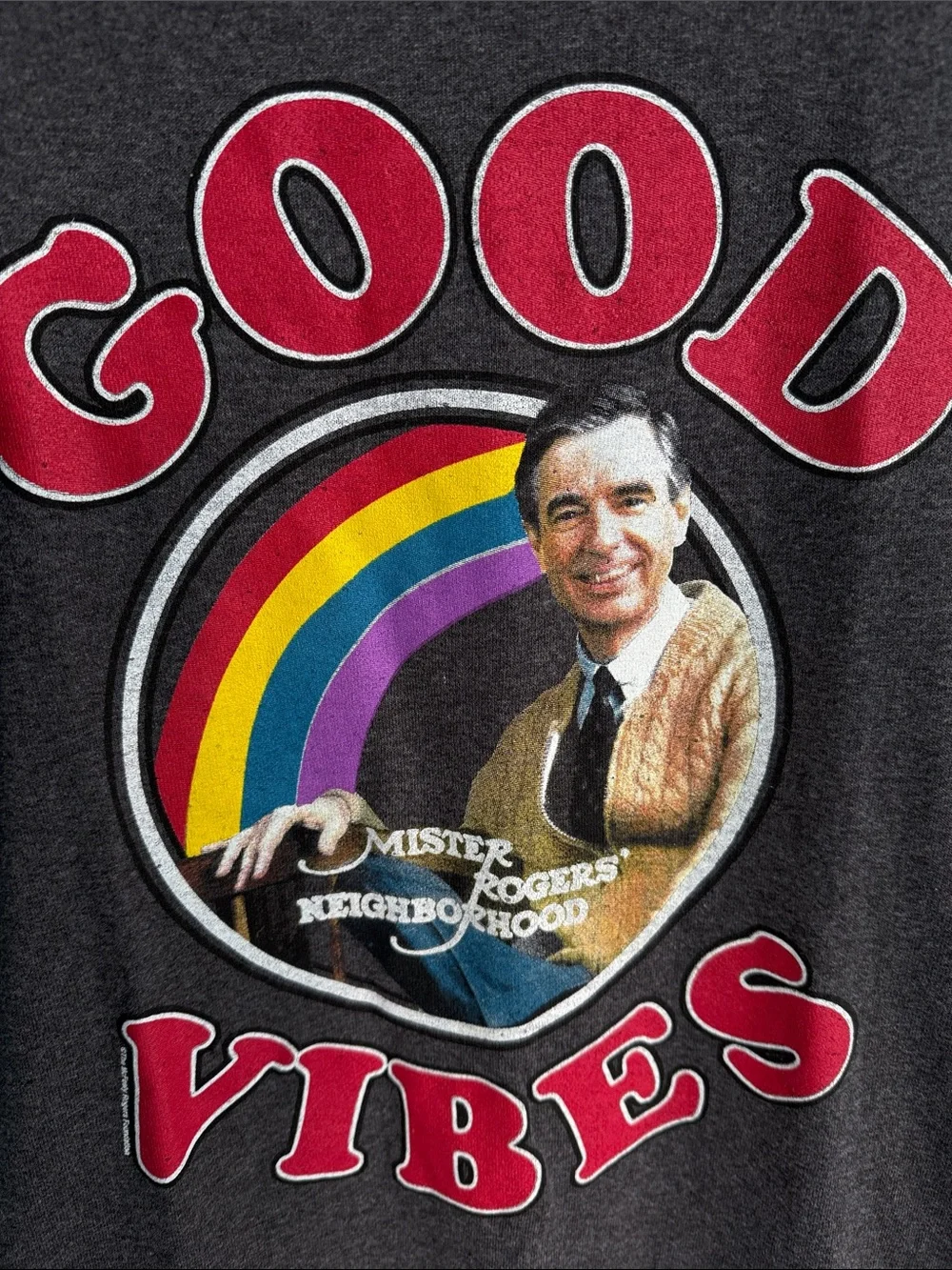 Good Vibes Charcoal Graphic Tee - Mister Rogers Neighborhood